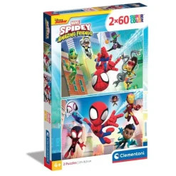 CLEMENTONI - 2 Puzzles 60 piezas - Spidey y su Superequipo