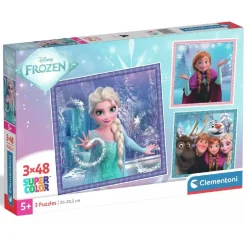CLEMENTONI - 3 puzzles 48 piezas - Frozen