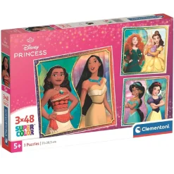 CLEMENTONI - 3 puzzles 48 piezas - Princesas Disney
