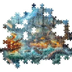CLEMENTONI - Batalla de Piratas - Puzzle de 1000 Piezas para Adultos, Ilustración Multicolor ㅤ