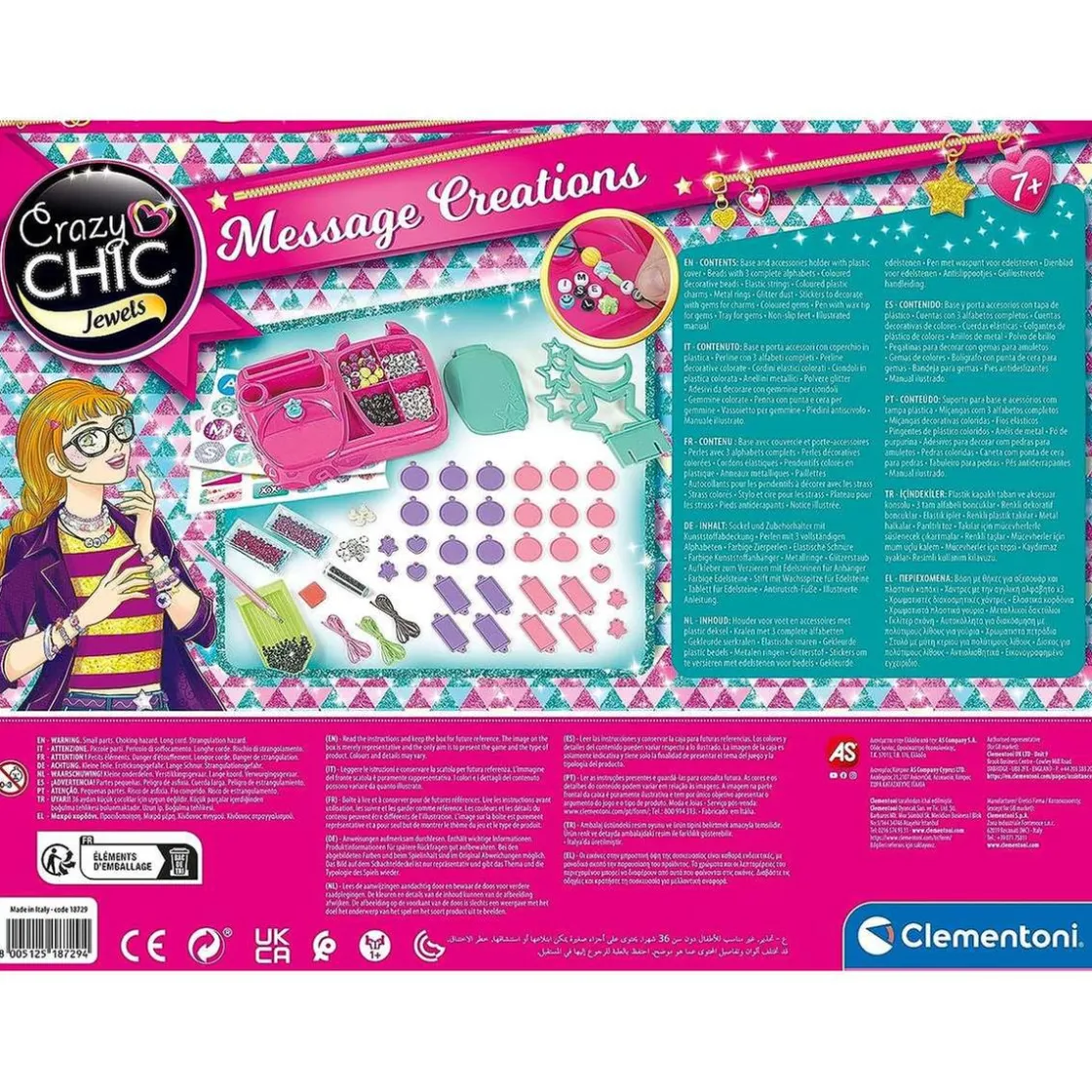 CLEMENTONI - Charms Lab hacer pulseras, collares y encantos multicolor juego creativo ㅤ* Estilo De Vida