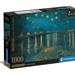 CLEMENTONI - Colección de Museo - Noche Estrellada sobre el Ródano - Puzzle de 1000 piezas para adultos, arte, rompecabezas, pinturas famosas, hecho en Italia, multicolor ㅤ