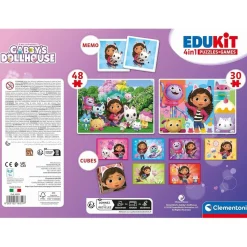 CLEMENTONI - Gabbys Dollhouse - Puzzle Edukit 4 en 1* Juguetes Educativos Y Libros|Juegos Y Puzzles