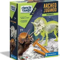 CLEMENTONI - Juego científico de excavación y montaje de Triceratops fosforescente* Steam