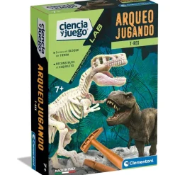 CLEMENTONI - Juego científico Arqueojugando fosforescente T-Rex ㅤ