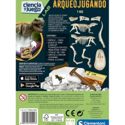 CLEMENTONI - Juego científico Arqueojugando fosforescente T-Rex ㅤ
