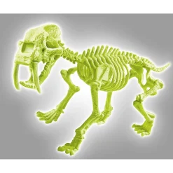 CLEMENTONI - Juego científico de excavación y montaje Smilodon fosforescente ㅤ