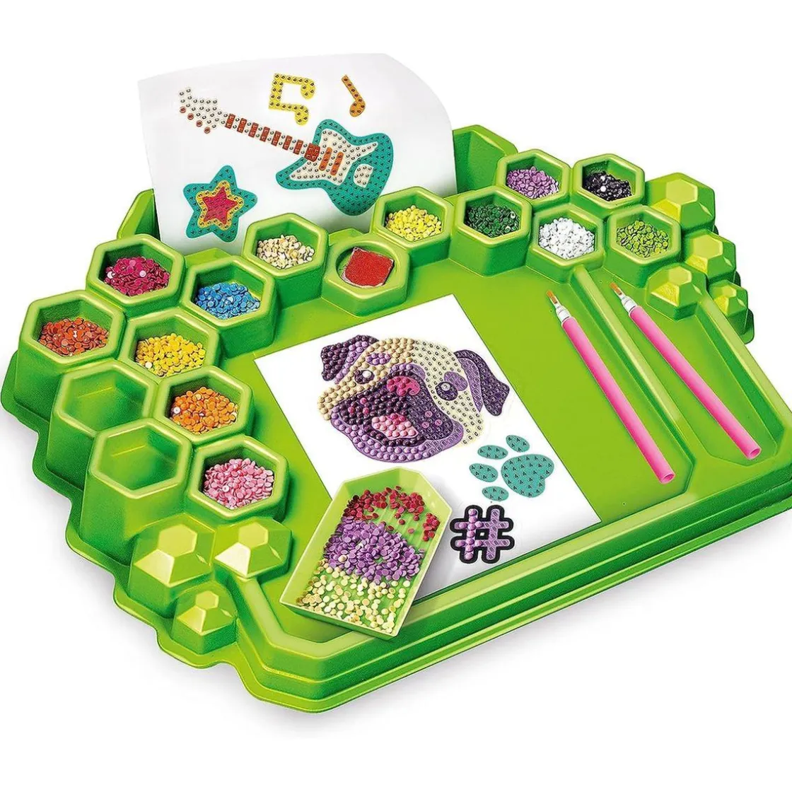 CLEMENTONI - Kit de pegatinas 3D brillantes y diamantes creativo para regalo* Arte Y Manualidades