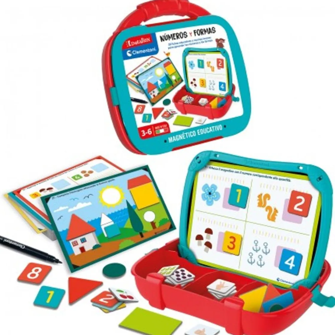 CLEMENTONI - Maletín magnético de números y formas educativo ㅤ* Friki Zone|Juguetes Educativos Y Libros