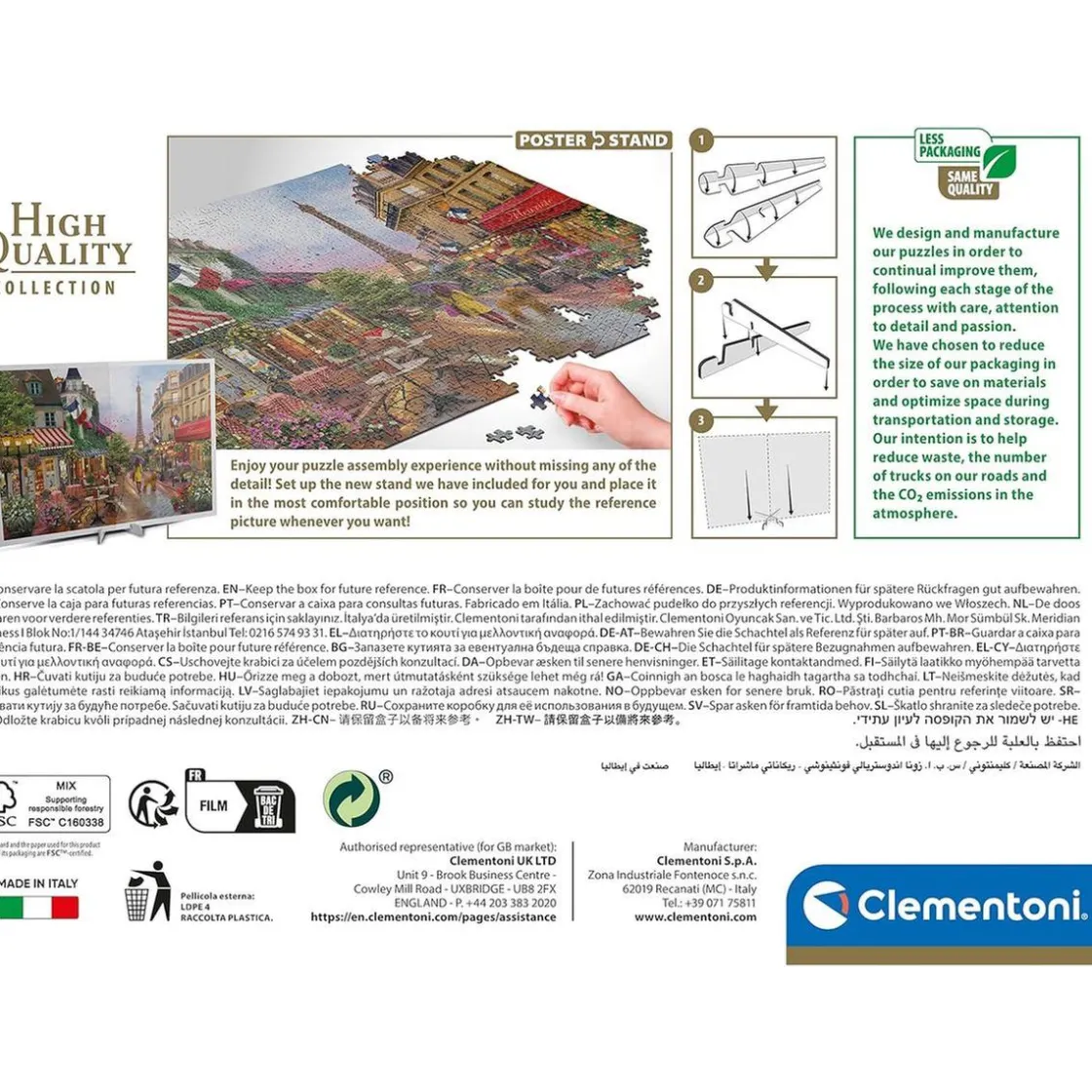 CLEMENTONI - Puzzle 1000 piezas flores en Paris ㅤ* Juegos Y Puzzles