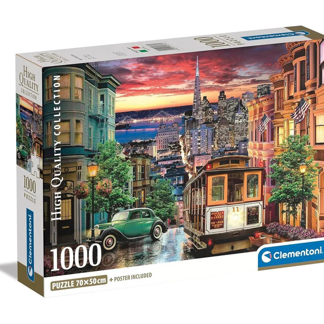CLEMENTONI - Puzzle de 1000 piezas de la colección San Francisco ㅤ* Juegos Y Puzzles