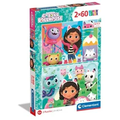 CLEMENTONI - Puzzle Dúo Gabby's Dollhouse 2x60 piezas ㅤ
