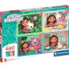 CLEMENTONI - Puzzle infantil 4 en 1: Casa de Muñecas de Gabby, 12-24 piezas, tamaño único ㅤ* Juegos Y Puzzles