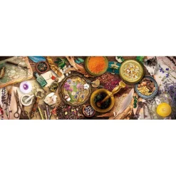 CLEMENTONI - Puzzle Panorama de 1000 piezas: Mesa del Herbolista ㅤ* Juegos Y Puzzles