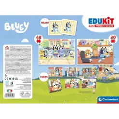 CLEMENTONI - Puzzles Edukit 4 en 1 Bluey* Juguetes Educativos Y Libros|Juegos Y Puzzles
