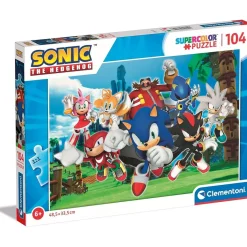 CLEMENTONI - Sonic the Hedgehog - Puzzle 104 Piezas Sonic Y Sus Amigos ㅤ* Juegos Y Puzzles
