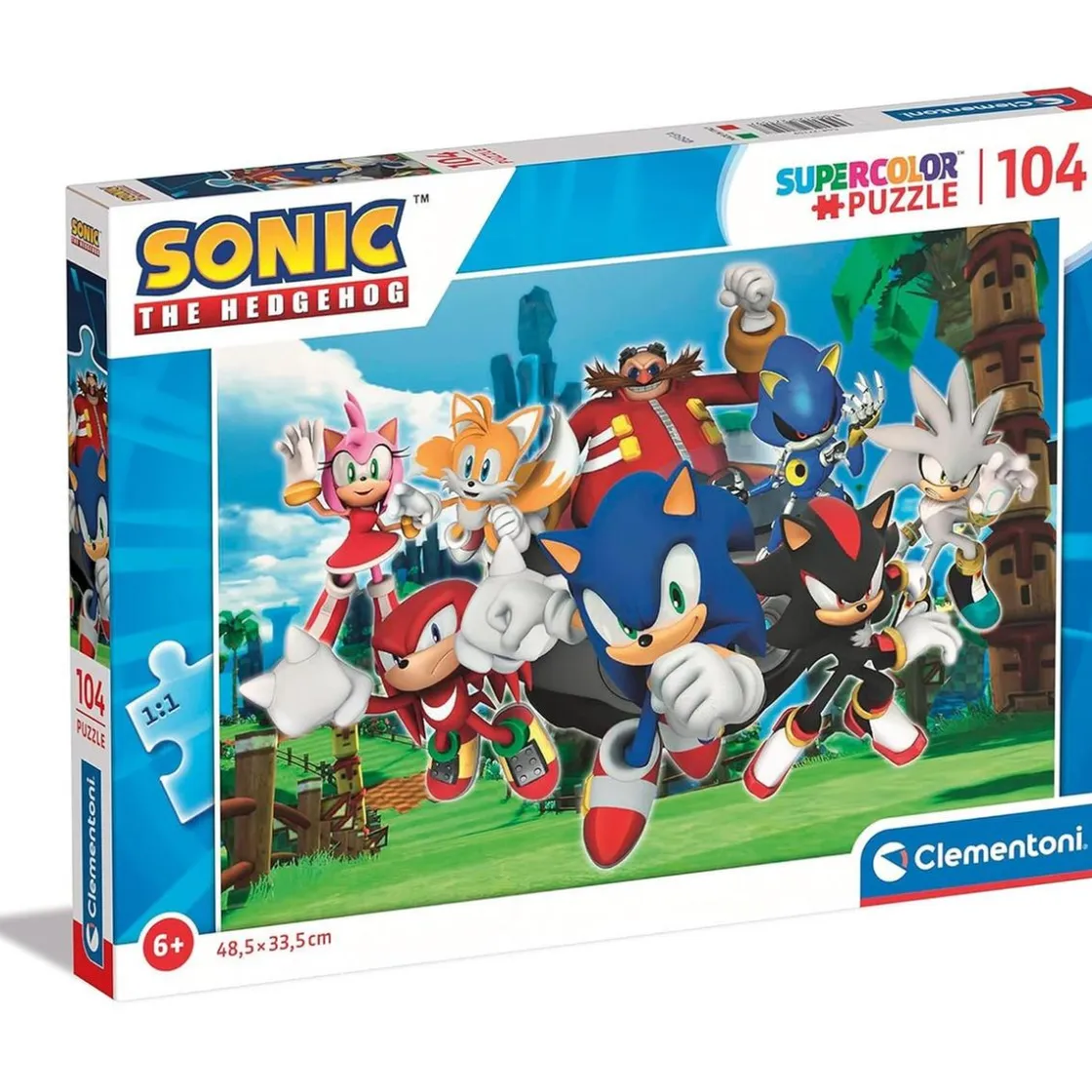CLEMENTONI - Sonic the Hedgehog - Puzzle 104 Piezas Sonic Y Sus Amigos ㅤ* Juegos Y Puzzles