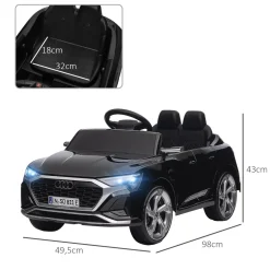 AIYAPLAY Coche Eléctrico Audi Q8 Etron Sportback 12V Negro