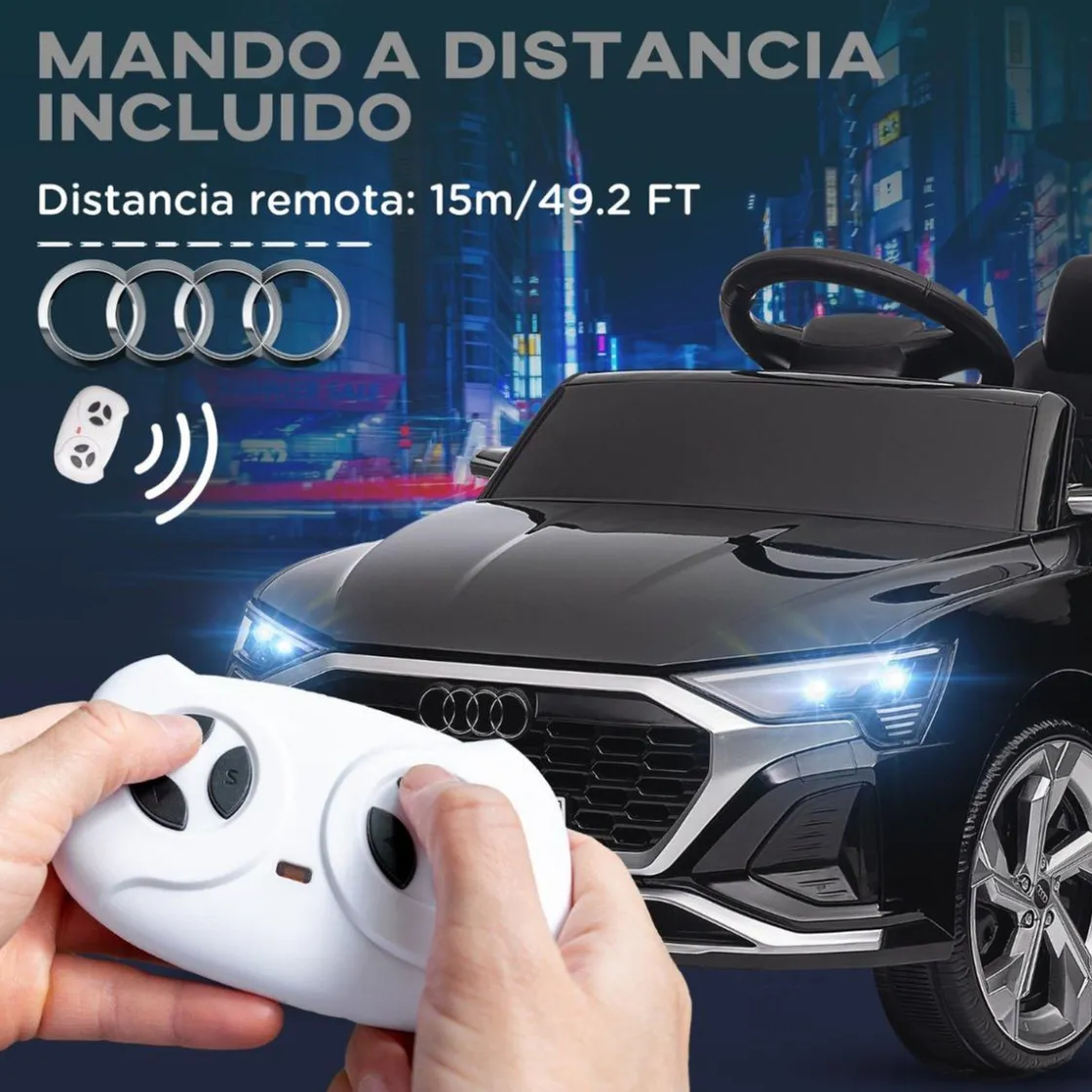 AIYAPLAY Coche Eléctrico Audi Q8 Etron Sportback 12V Negro