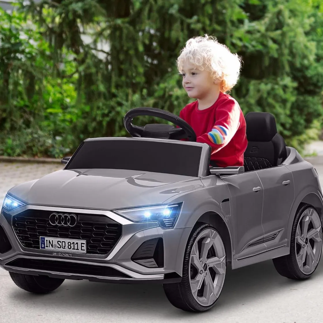 AIYAPLAY Coche Eléctrico Audi Q8 Etron Sportback 12V Gris* Vehículos De Batería O A Pedales