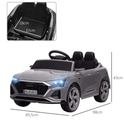 AIYAPLAY Coche Eléctrico Audi Q8 Etron Sportback 12V Gris* Vehículos De Batería O A Pedales