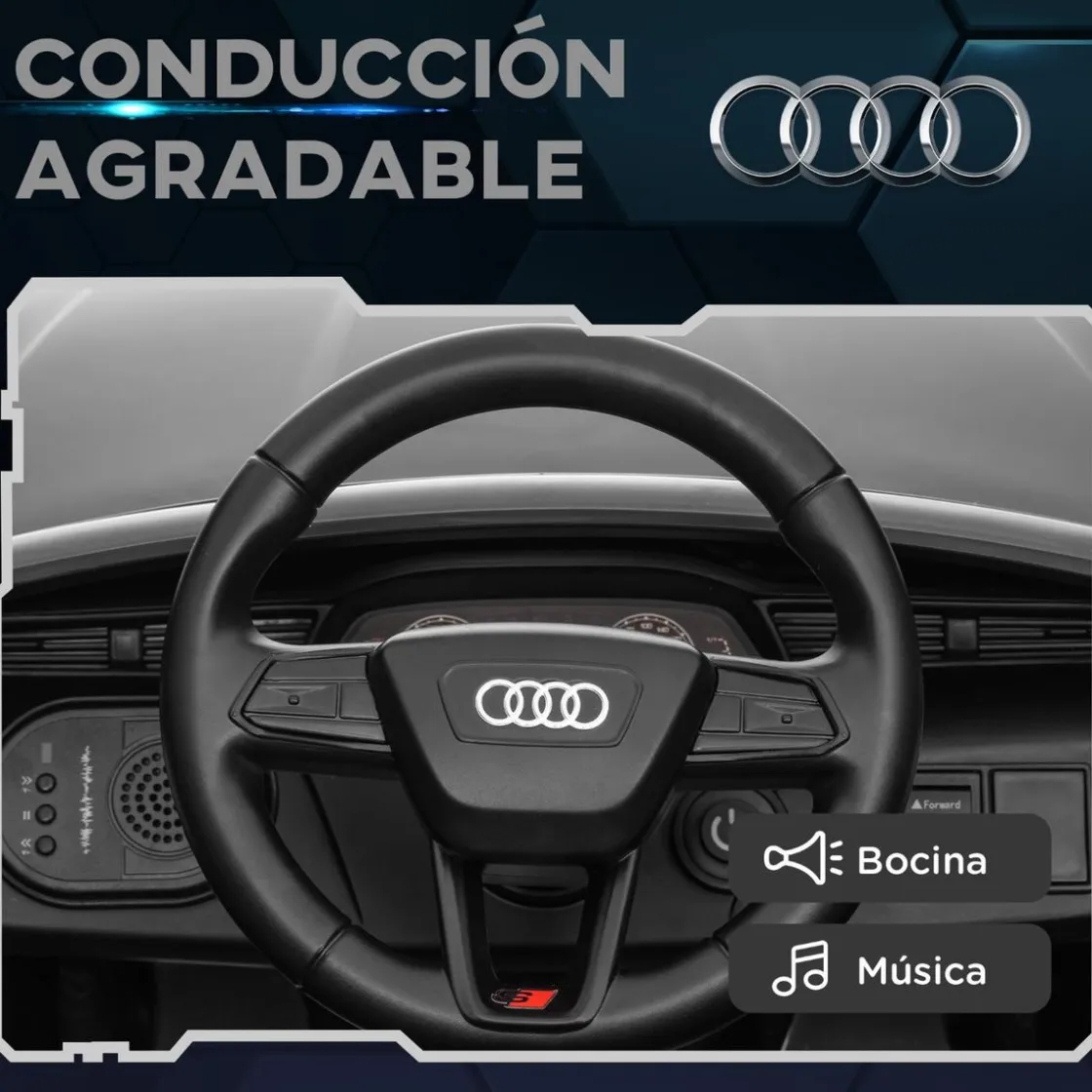 AIYAPLAY Coche Eléctrico Audi Q8 Etron Sportback 12V Gris* Vehículos De Batería O A Pedales