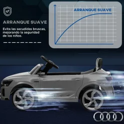 AIYAPLAY Coche Eléctrico Audi Q8 Etron Sportback 12V Gris* Vehículos De Batería O A Pedales