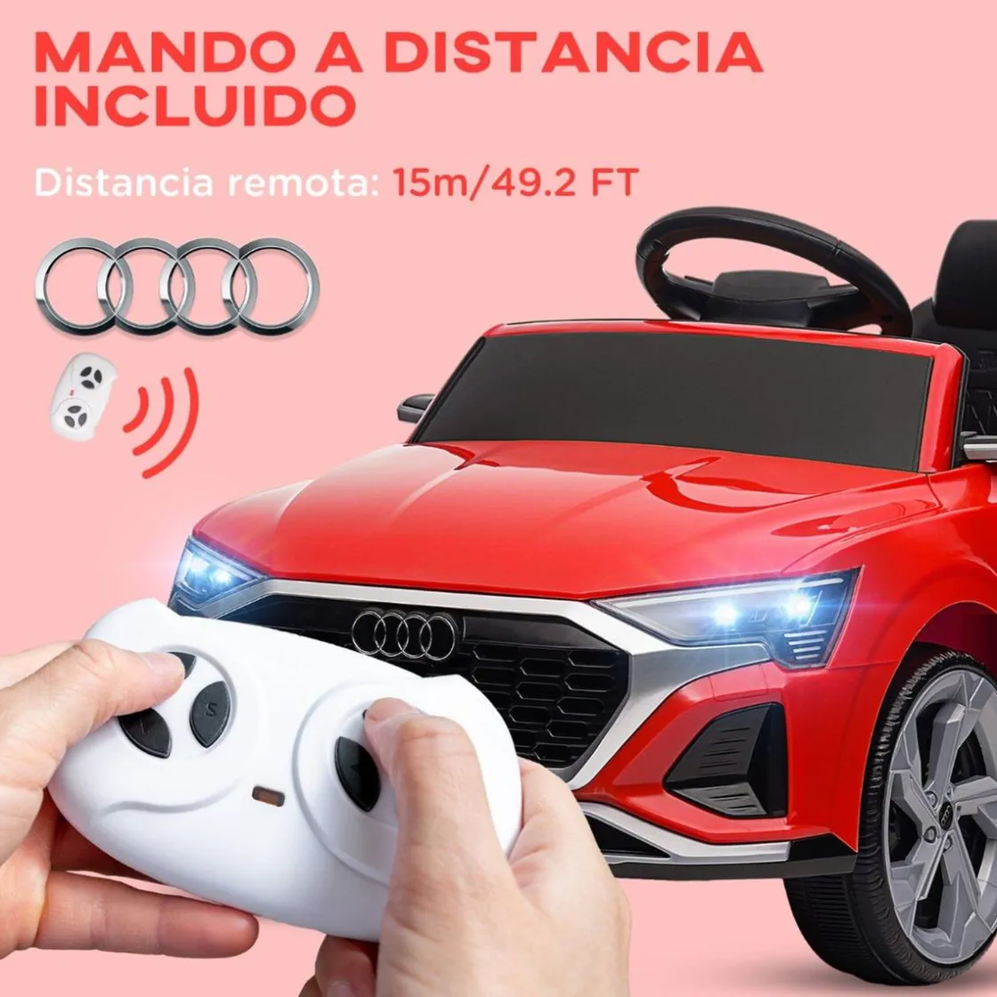 AIYAPLAY Coche Eléctrico Infantil Audi Q8 Etron Sportback 12V Rojo* Vehículos De Batería O A Pedales