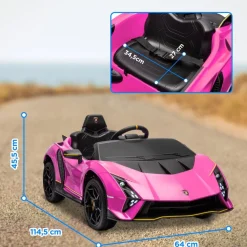 AIYAPLAY Coche eléctrico Lamborghini Autentica Rosa