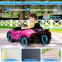 AIYAPLAY Coche eléctrico Lamborghini Autentica Rosa