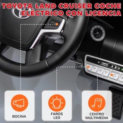 AIYAPLAY Coche eléctrico Toyota LAND CRUISER Gris* Vehículos De Batería O A Pedales