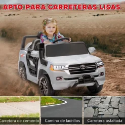 AIYAPLAY Coche eléctrico Toyota LAND CRUISER Gris* Vehículos De Batería O A Pedales