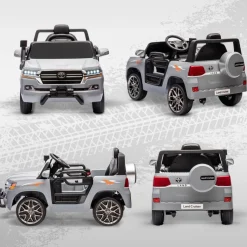AIYAPLAY Coche eléctrico Toyota LAND CRUISER Gris* Vehículos De Batería O A Pedales