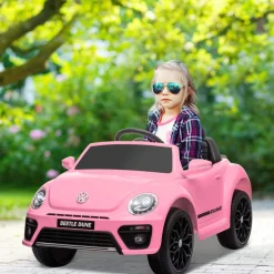 AIYAPLAY Coche eléctrico Volkswagen Beetle Rosa