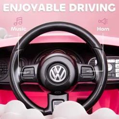 AIYAPLAY Coche eléctrico Volkswagen Beetle Rosa