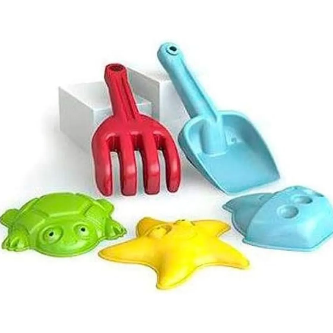 COLOR BABY ColorBaby - Set de pala y rastrillo con tres moldes para arena de 20 cm ㅤ