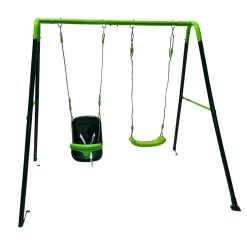 MASGAMES Columpio metálico doble Olea + asiento bebé
