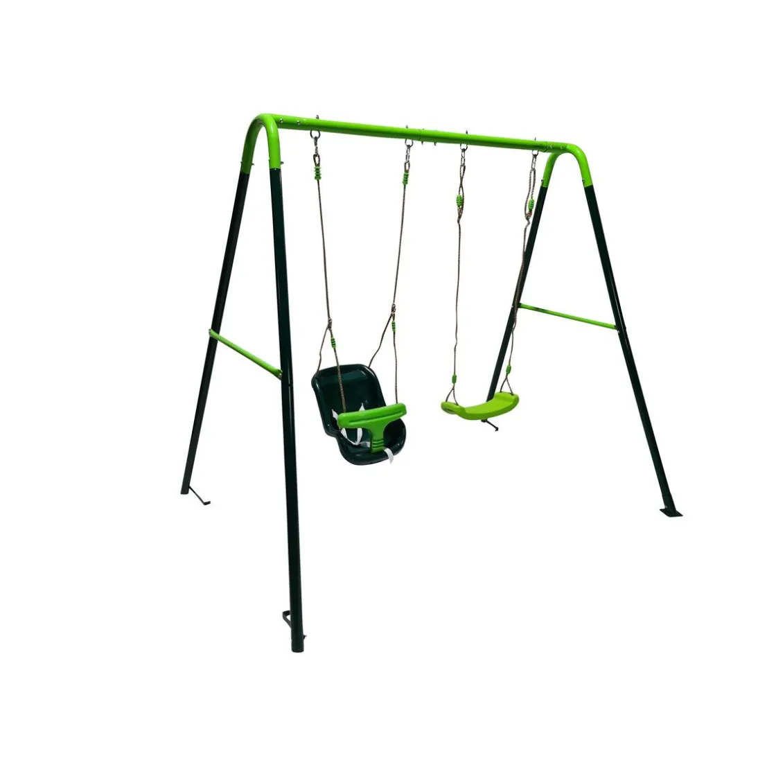 MASGAMES Columpio metálico doble Olea + asiento bebé