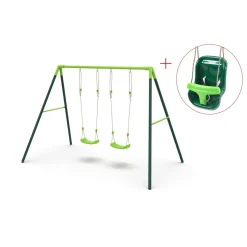 MASGAMES Columpio metálico doble Olea + asiento bebé