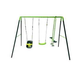 MASGAMES Columpio metálico triple Gingo + asiento bebé* Columpios