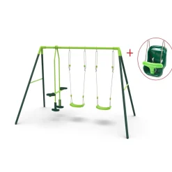 MASGAMES Columpio metálico triple Gingo + asiento bebé* Columpios