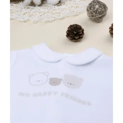 Prenatal Conjunto 2 piezas de bebé en terciopelo blanco y beige con ositos* Recién Nacido·Ropa Y Accesorios|Ropa Y Accesorios·Conjuntos