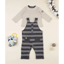 Prenatal Conjunto bebé con peto gris y marrón* Ropa Y Accesorios·Peleles|Recién Nacido·Ropa Y Accesorios