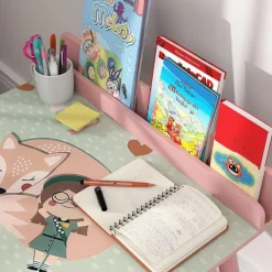 AIYAPLAY Conjunto de mesa y silla con estante integrado Rosa* Estilo De Vida