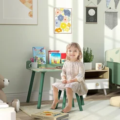 AIYAPLAY Conjunto de mesa y silla con estante integrado Verde* Estilo De Vida