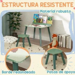 AIYAPLAY Conjunto de mesa y silla con estante integrado Verde* Estilo De Vida