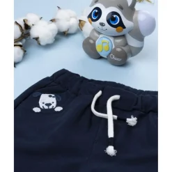 Prenatal Conjunto felpa niño gris y azul con perrito