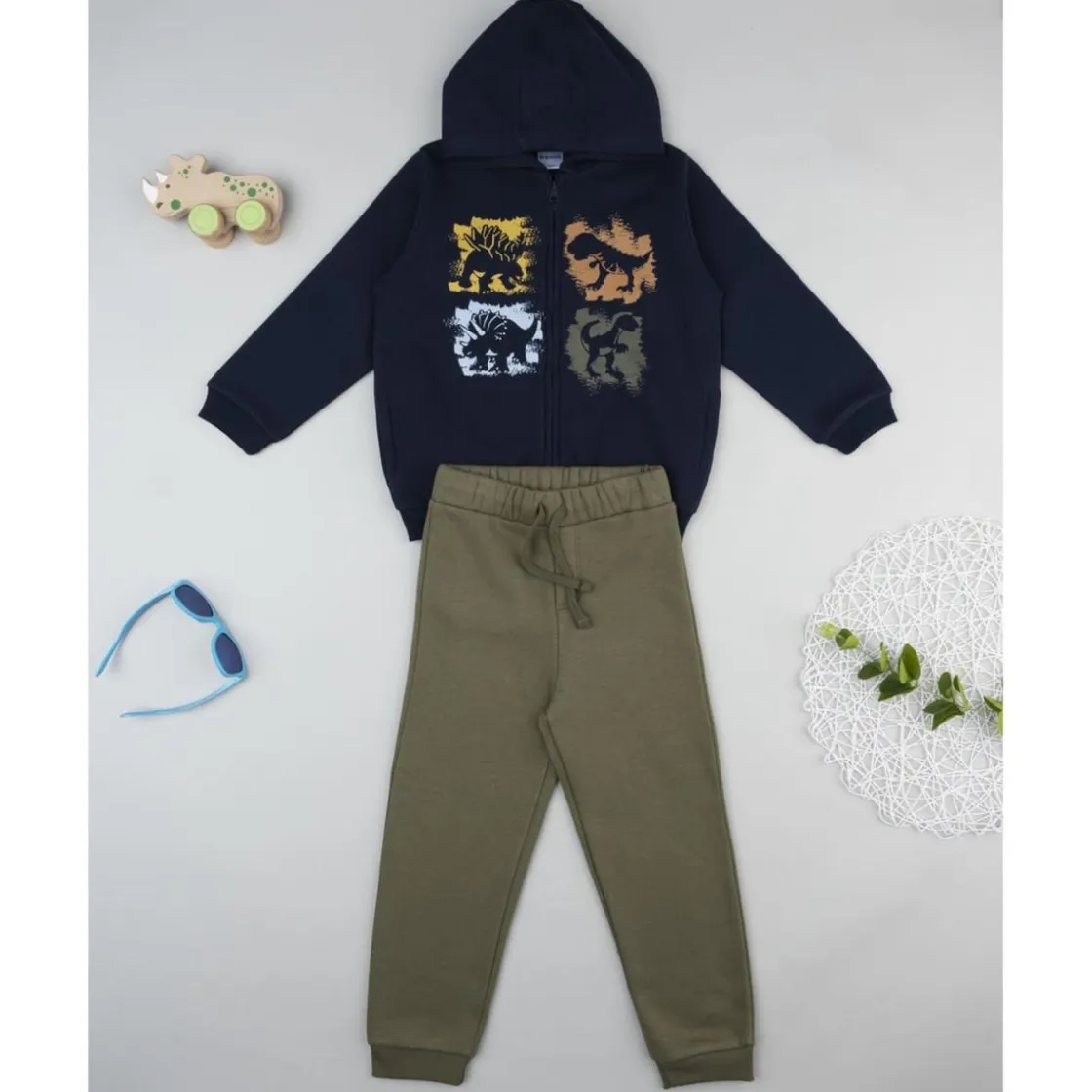 Prenatal Conjunto jogging azul y verde con capucha para niño* Niño·Niño 2-10 Años|Niño 2-10 Años·Conjuntos Y Deporte