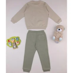 Prenatal Conjunto jogging verde para niño