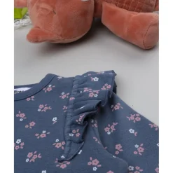 Prenatal Conjunto niña azul y rosa con flores